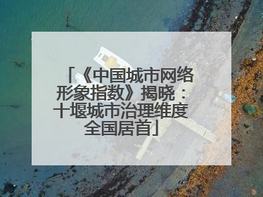 《中国城市网络形象指数》揭晓：十堰城市治理维度全国居首