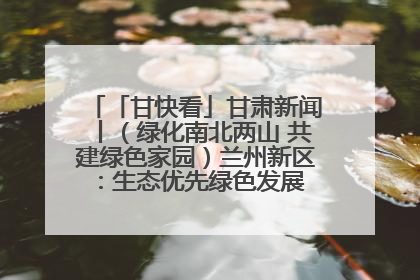 「甘快看」甘肃新闻丨（绿化南北两山 共建绿色家园）兰州新区：生态优先绿色发展 打造生态环保示范区