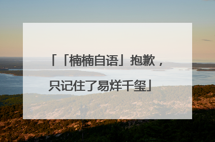 「楠楠自语」抱歉，只记住了易烊千玺