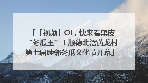 「视频」Oi，快来看黑皮“冬瓜王”！顺德北滘黄龙村第七届睦邻冬瓜文化节开幕