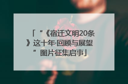 “《宿迁文明20条》这十年·回顾与展望”图片征集启事