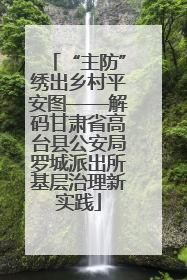 “主防”绣出乡村平安图——解码甘肃省高台县公安局罗城派出所基层治理新实践