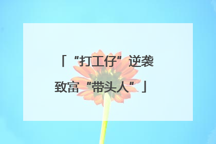 “打工仔”逆袭致富“带头人”