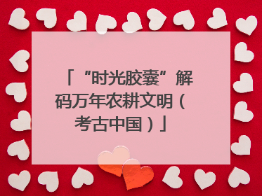 “时光胶囊”解码万年农耕文明（考古中国）