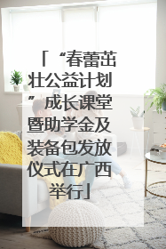 “春蕾茁壮公益计划”成长课堂暨助学金及装备包发放仪式在广西举行