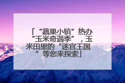 “蔬果小镇”热办“玉米奇遇季”，玉米田里的“迷宫王国”等您来探索