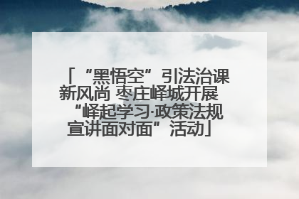 “黑悟空”引法治课新风尚 枣庄峄城开展“峄起学习·政策法规宣讲面对面”活动