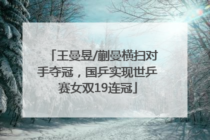 王曼昱/蒯曼横扫对手夺冠，国乒实现世乒赛女双19连冠