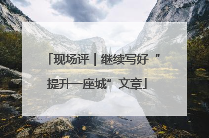 现场评｜继续写好“提升一座城”文章