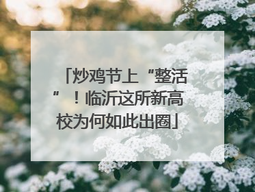 炒鸡节上“整活”！临沂这所新高校为何如此出圈