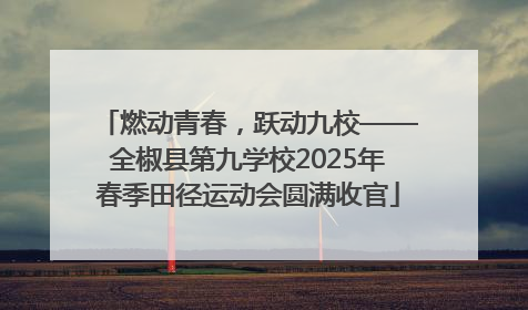 燃动青春，跃动九校——全椒县第九学校2025年春季田径运动会圆满收官