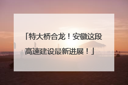 特大桥合龙！安徽这段高速建设最新进展！