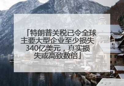 特朗普关税已令全球主要大型企业至少损失340亿美元，真实损失或高致数倍