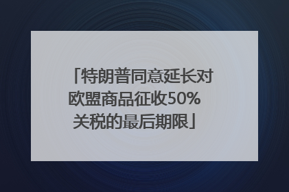 特朗普同意延长对欧盟商品征收50%关税的最后期限