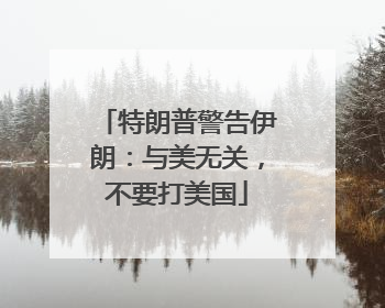 特朗普警告伊朗：与美无关，不要打美国