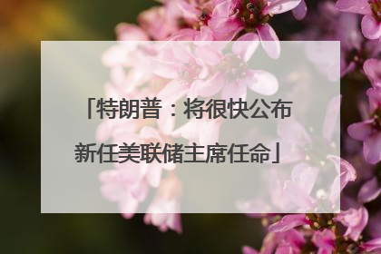 特朗普：将很快公布新任美联储主席任命