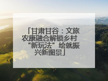 甘肃甘谷：文旅农康融合解锁乡村“新玩法”绘就振兴新图景