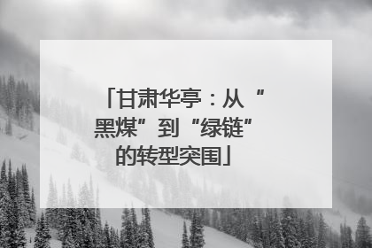 甘肃华亭：从“黑煤”到“绿链”的转型突围