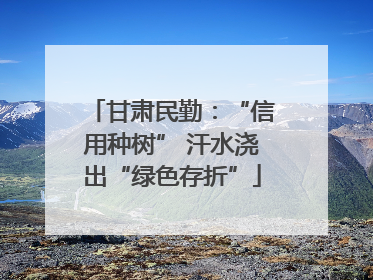 甘肃民勤：“信用种树” 汗水浇出“绿色存折”