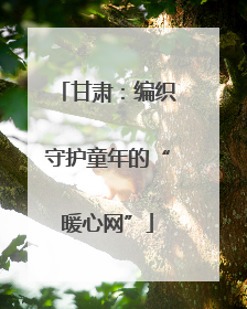 甘肃：编织守护童年的“暖心网”