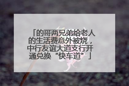 的哥两兄弟给老人的生活费意外被烧，中行友谊大道支行开通兑换“快车道”