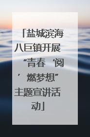 盐城滨海八巨镇开展“青春‘阅’燃梦想”主题宣讲活动