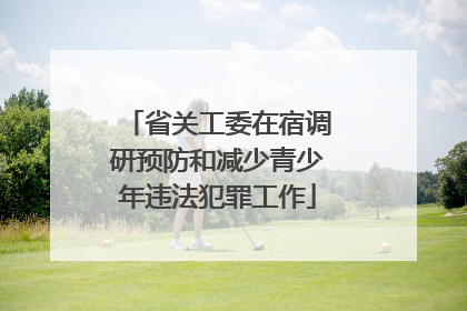 省关工委在宿调研预防和减少青少年违法犯罪工作