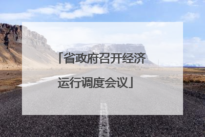 省政府召开经济运行调度会议