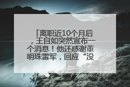 离职近10个月后，王自如突然宣布一个消息！他还感谢董明珠雷军，回应“没看过格力工资条”：真的不那么重要！