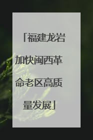 福建龙岩加快闽西革命老区高质量发展