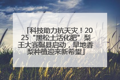 科技助力抗天灾！2025“黑松土活化肥”梨王大赛隰县启动，旱地香梨种植迎来新希望
