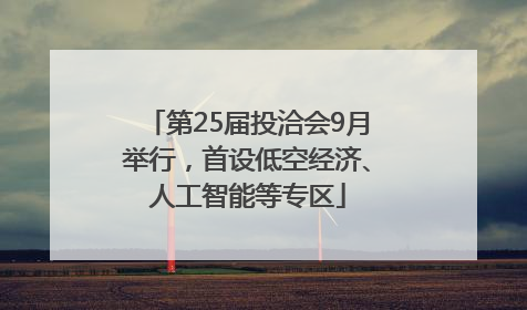 第25届投洽会9月举行，首设低空经济、人工智能等专区