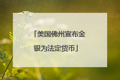 美国佛州宣布金银为法定货币