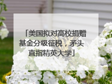 美国拟对高校捐赠基金分级征税，矛头直指精英大学