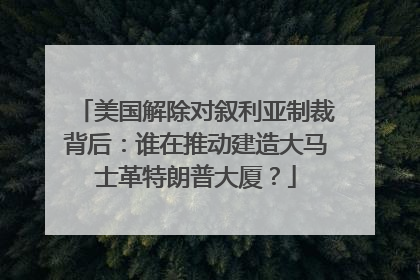 美国解除对叙利亚制裁背后：谁在推动建造大马士革特朗普大厦？