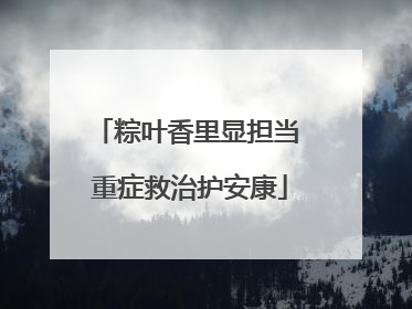 粽叶香里显担当 重症救治护安康