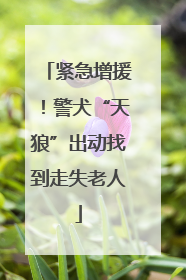 紧急增援！警犬“天狼”出动找到走失老人