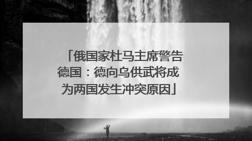 俄国家杜马主席警告德国：德向乌供武将成为两国发生冲突原因