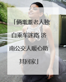 俩耄耋老人独自乘车迷路 济南公交人暖心助其回家