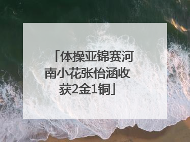 体操亚锦赛河南小花张怡涵收获2金1铜