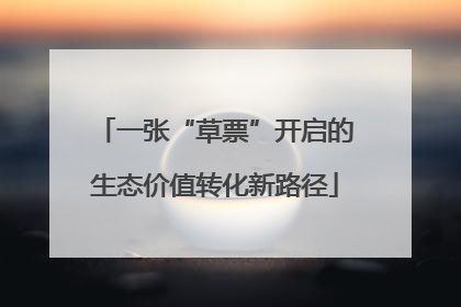 一张“草票”开启的生态价值转化新路径