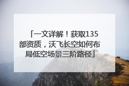 一文详解！获取135部资质，沃飞长空如何布局低空场景三阶路径