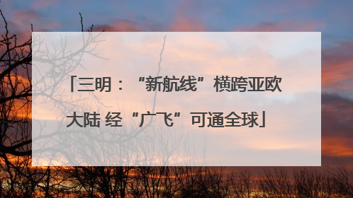 三明：“新航线”横跨亚欧大陆 经“广飞”可通全球