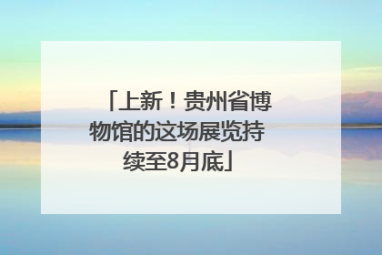 上新！贵州省博物馆的这场展览持续至8月底