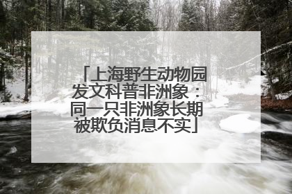 上海野生动物园发文科普非洲象：同一只非洲象长期被欺负消息不实