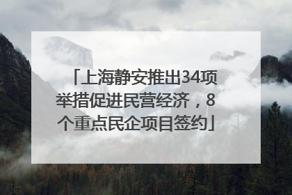 上海静安推出34项举措促进民营经济，8个重点民企项目签约