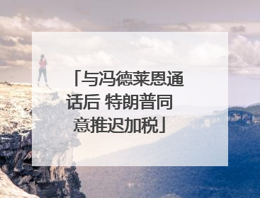 与冯德莱恩通话后 特朗普同意推迟加税