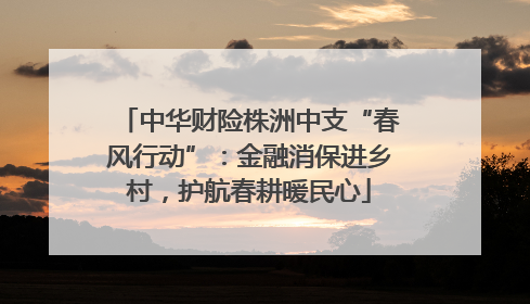中华财险株洲中支“春风行动”：金融消保进乡村，护航春耕暖民心