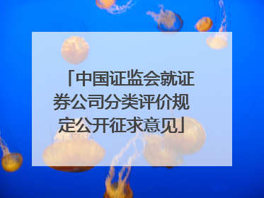 中国证监会就证券公司分类评价规定公开征求意见