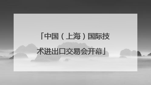 中国（上海）国际技术进出口交易会开幕